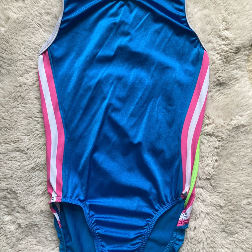 GK Adult small leotard blue pink white green